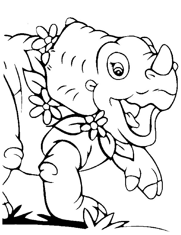 Print Baby dinosaurussen kleurplaat